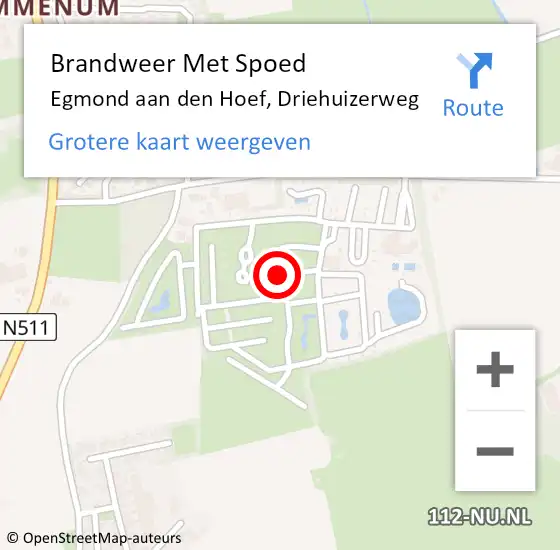 Locatie op kaart van de 112 melding: Brandweer Met Spoed Naar Egmond aan den Hoef, Driehuizerweg op 20 juni 2021 05:55