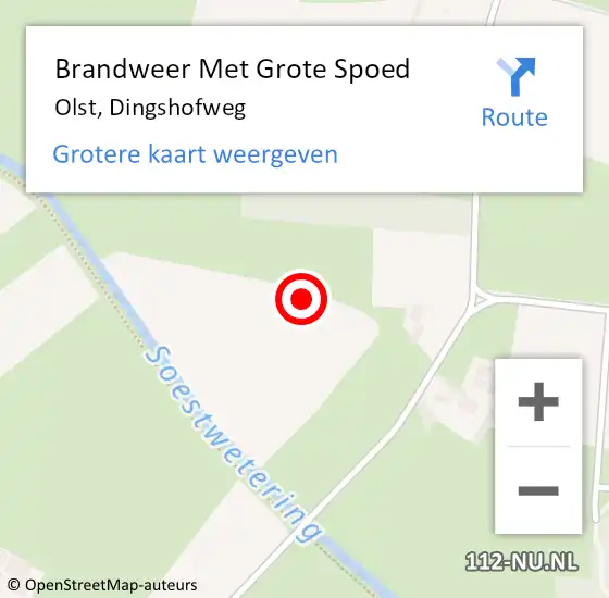 Locatie op kaart van de 112 melding: Brandweer Met Grote Spoed Naar Olst, Dingshofweg op 20 juni 2021 06:02