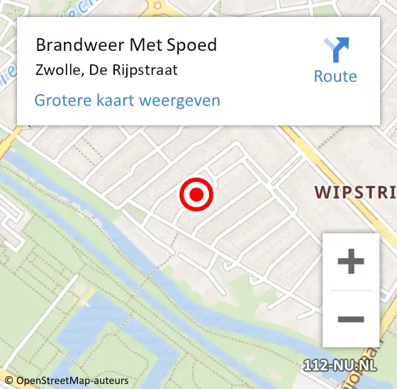 Locatie op kaart van de 112 melding: Brandweer Met Spoed Naar Zwolle, De Rijpstraat op 20 juni 2021 06:10