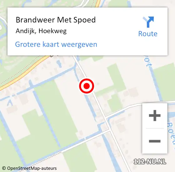 Locatie op kaart van de 112 melding: Brandweer Met Spoed Naar Andijk, Hoekweg op 20 juni 2021 06:28