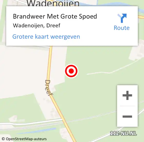 Locatie op kaart van de 112 melding: Brandweer Met Grote Spoed Naar Wadenoijen, Dreef op 20 juni 2021 07:53