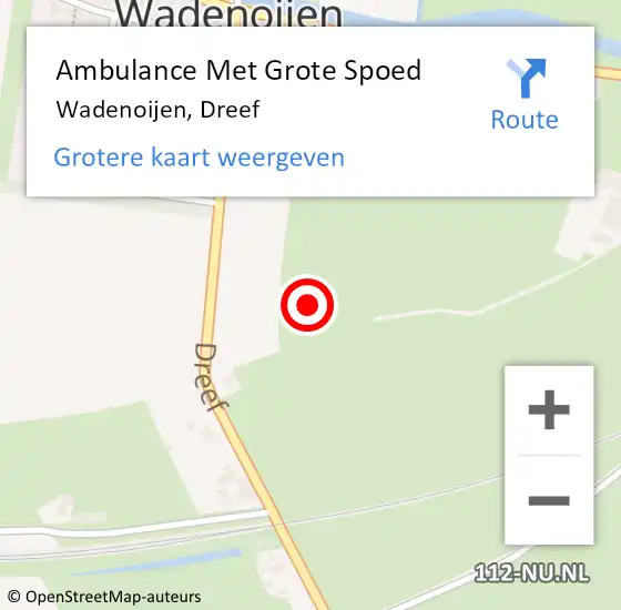 Locatie op kaart van de 112 melding: Ambulance Met Grote Spoed Naar Wadenoijen, Dreef op 20 juni 2021 07:54