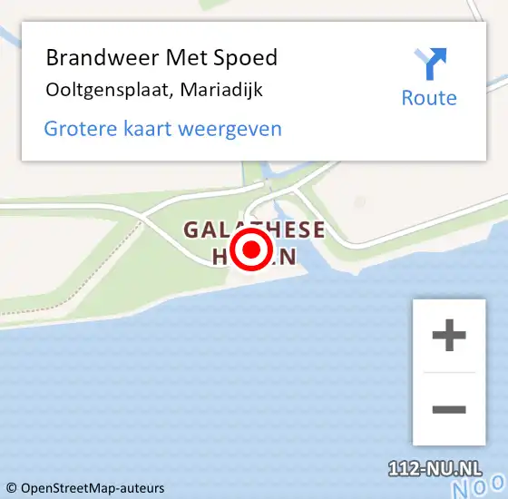 Locatie op kaart van de 112 melding: Brandweer Met Spoed Naar Ooltgensplaat, Mariadijk op 20 juni 2021 08:13