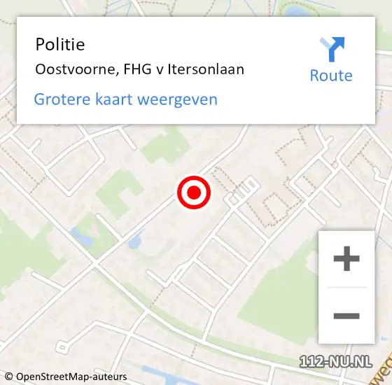 Locatie op kaart van de 112 melding: Politie Oostvoorne, FHG v Itersonlaan op 20 juni 2021 08:17