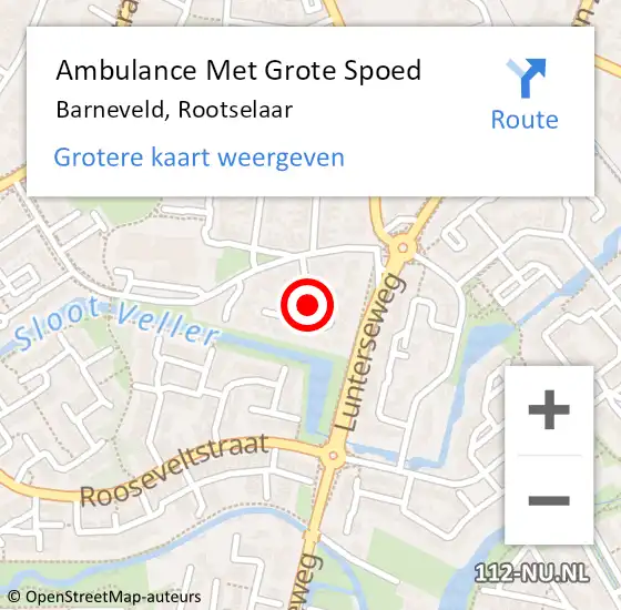 Locatie op kaart van de 112 melding: Ambulance Met Grote Spoed Naar Barneveld, Rootselaar op 20 juni 2021 08:18