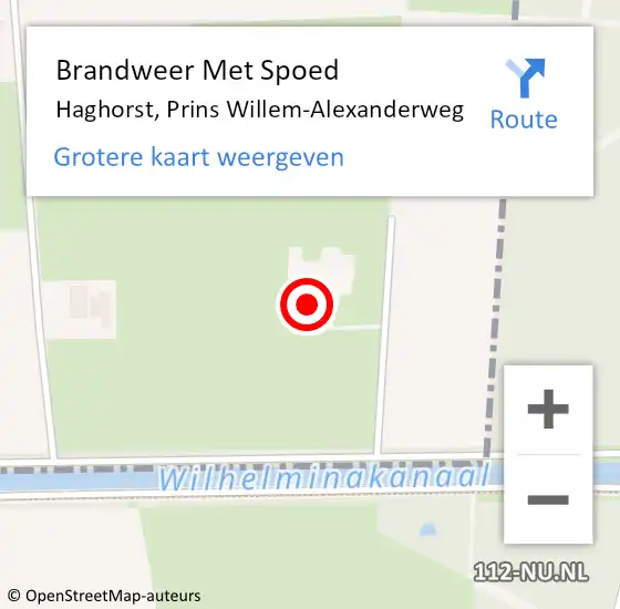 Locatie op kaart van de 112 melding: Brandweer Met Spoed Naar Haghorst, Prins Willem-Alexanderweg op 20 juni 2021 09:13