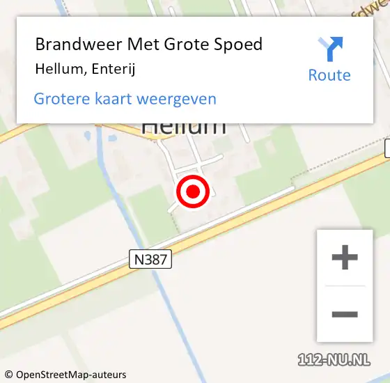 Locatie op kaart van de 112 melding: Brandweer Met Grote Spoed Naar Hellum, Enterij op 20 juni 2021 09:19