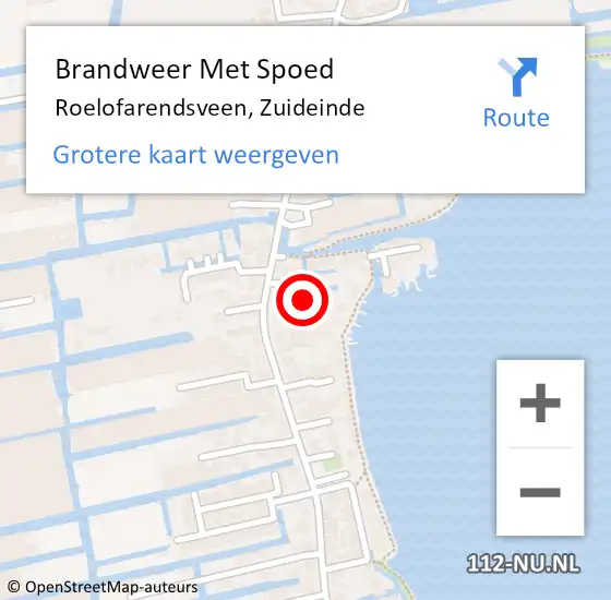 Locatie op kaart van de 112 melding: Brandweer Met Spoed Naar Roelofarendsveen, Zuideinde op 20 juni 2021 09:27