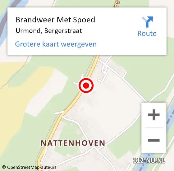 Locatie op kaart van de 112 melding: Brandweer Met Spoed Naar Urmond, Bergerstraat op 20 juni 2021 09:36