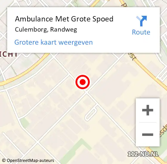 Locatie op kaart van de 112 melding: Ambulance Met Grote Spoed Naar Culemborg, Randweg op 20 juni 2021 09:55