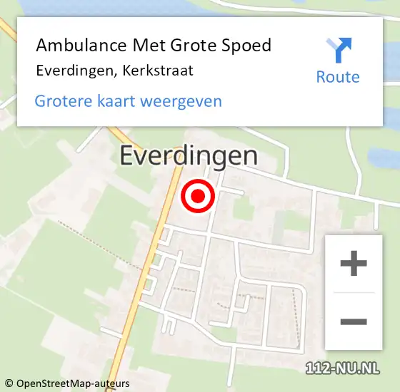 Locatie op kaart van de 112 melding: Ambulance Met Grote Spoed Naar Everdingen, Kerkstraat op 20 juni 2021 10:14