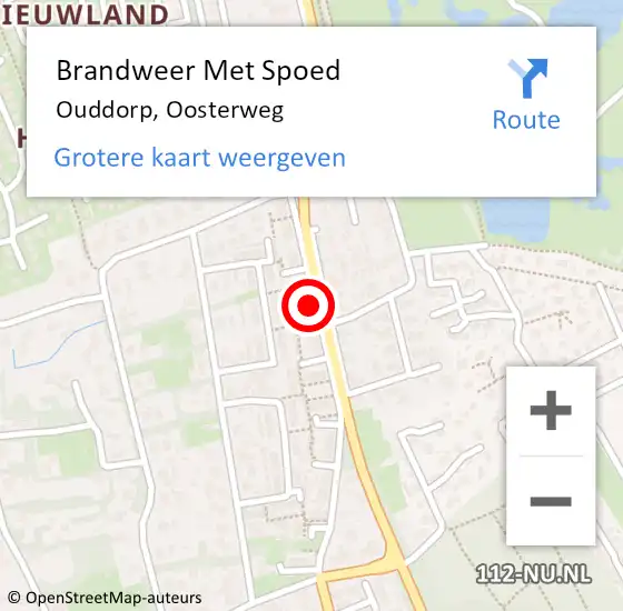 Locatie op kaart van de 112 melding: Brandweer Met Spoed Naar Ouddorp, Oosterweg op 20 juni 2021 10:34