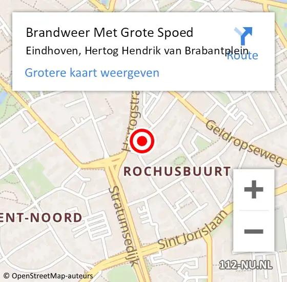 Locatie op kaart van de 112 melding: Brandweer Met Grote Spoed Naar Eindhoven, Hertog Hendrik van Brabantplein op 20 juni 2021 10:56