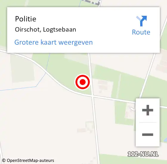 Locatie op kaart van de 112 melding: Politie Oirschot, Logtsebaan op 20 juni 2021 11:26