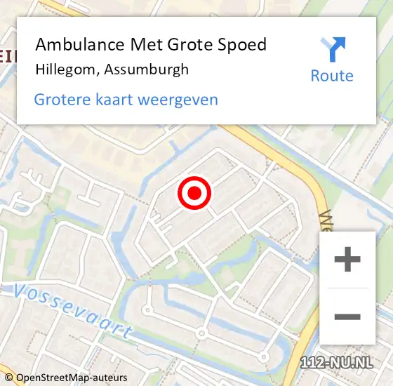 Locatie op kaart van de 112 melding: Ambulance Met Grote Spoed Naar Hillegom, Assumburgh op 20 juni 2021 11:34