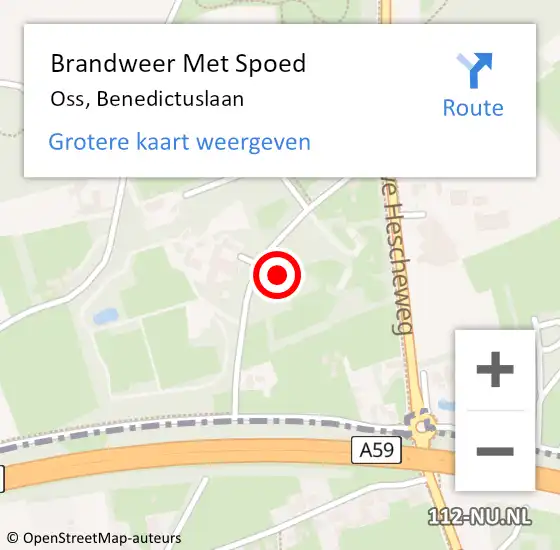 Locatie op kaart van de 112 melding: Brandweer Met Spoed Naar Oss, Benedictuslaan op 20 juni 2021 13:42