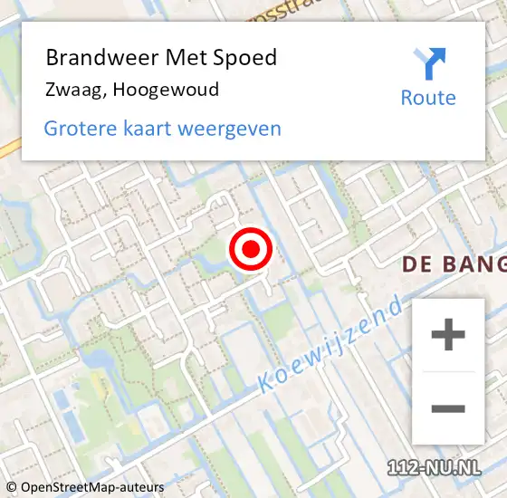 Locatie op kaart van de 112 melding: Brandweer Met Spoed Naar Zwaag, Hoogewoud op 20 juni 2021 13:48