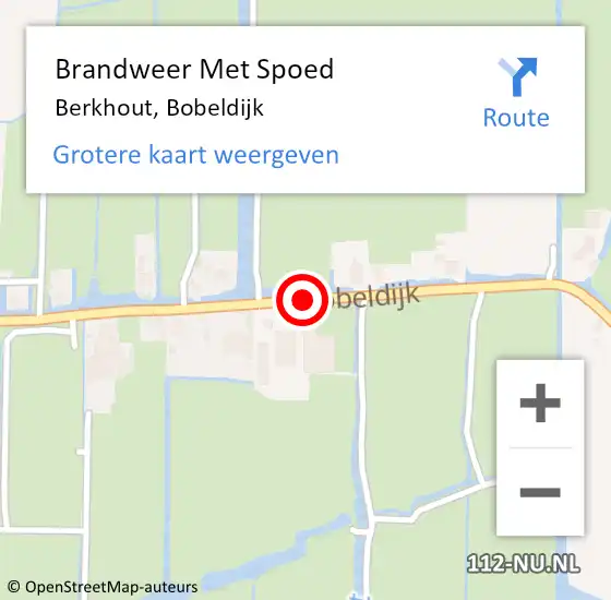 Locatie op kaart van de 112 melding: Brandweer Met Spoed Naar Berkhout, Bobeldijk op 20 juni 2021 14:30