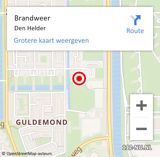 Locatie op kaart van de 112 melding: Brandweer Den Helder op 20 juni 2021 15:25