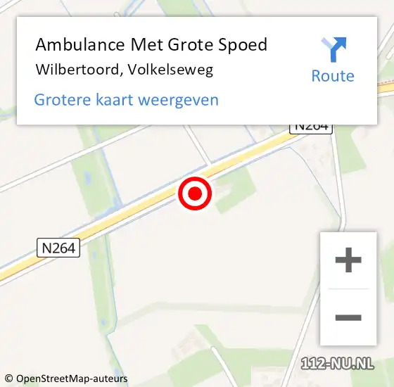Locatie op kaart van de 112 melding: Ambulance Met Grote Spoed Naar Wilbertoord, Volkelseweg op 13 juni 2014 21:04