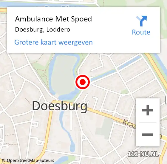 Locatie op kaart van de 112 melding: Ambulance Met Spoed Naar Doesburg, Loddero op 20 juni 2021 15:49