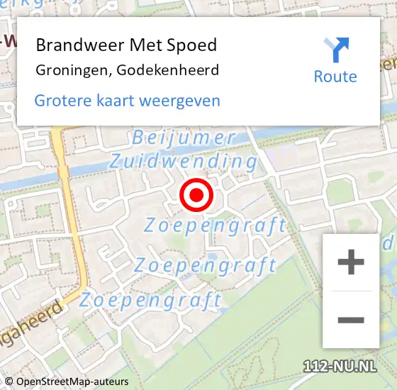 Locatie op kaart van de 112 melding: Brandweer Met Spoed Naar Groningen, Godekenheerd op 20 juni 2021 15:57