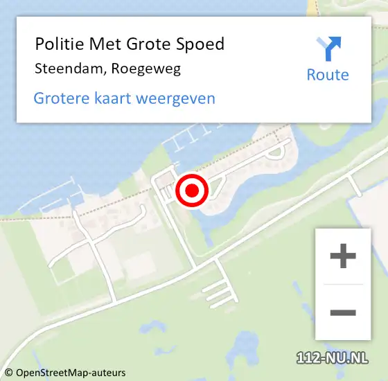 Locatie op kaart van de 112 melding: Politie Met Grote Spoed Naar Steendam, Roegeweg op 20 juni 2021 15:59