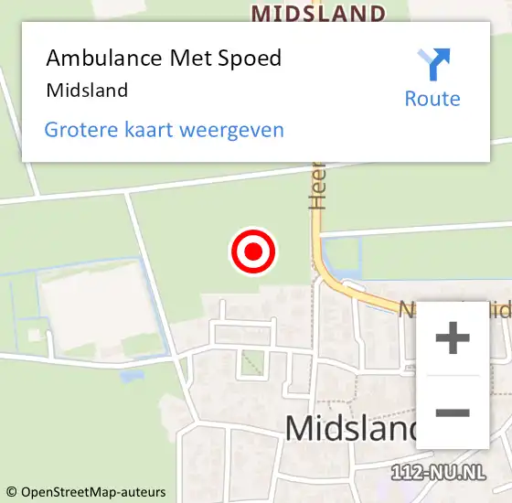 Locatie op kaart van de 112 melding: Ambulance Met Spoed Naar Midsland op 13 juni 2014 21:10