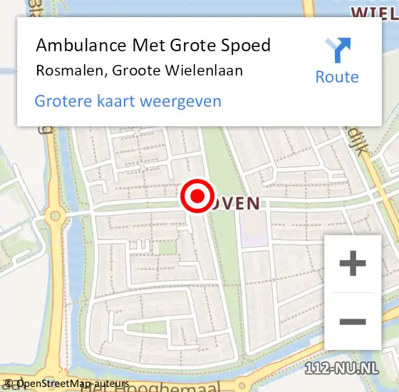 Locatie op kaart van de 112 melding: Ambulance Met Grote Spoed Naar Rosmalen, Groote Wielenlaan op 20 juni 2021 16:19