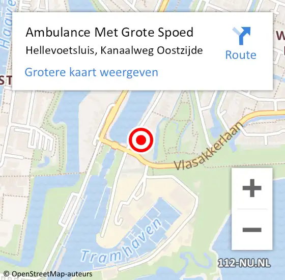 Locatie op kaart van de 112 melding: Ambulance Met Grote Spoed Naar Hellevoetsluis, Kanaalweg Oostzijde op 20 juni 2021 16:27