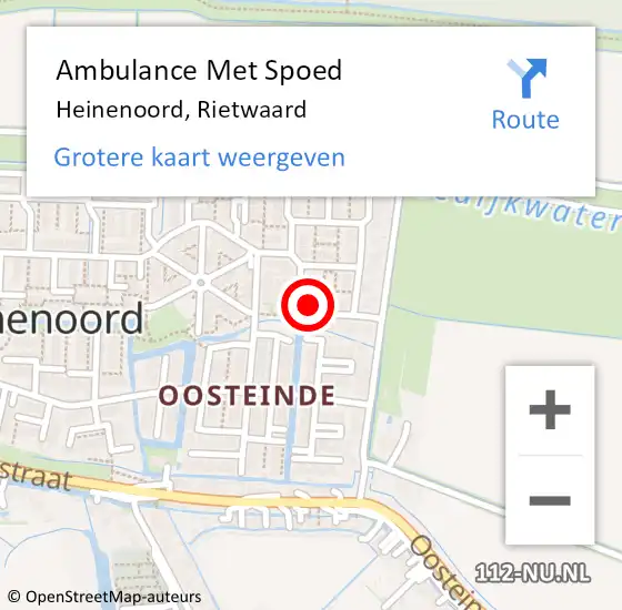 Locatie op kaart van de 112 melding: Ambulance Met Spoed Naar Heinenoord, Rietwaard op 20 juni 2021 16:37