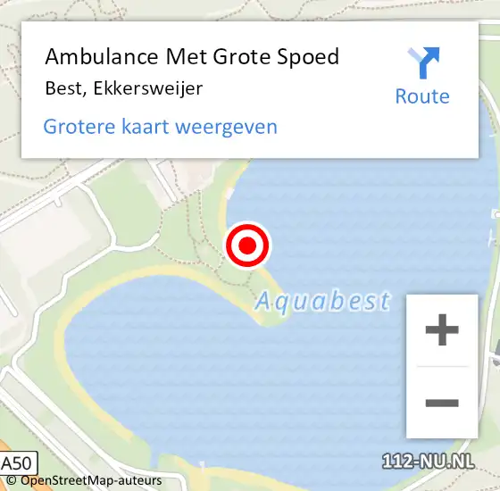 Locatie op kaart van de 112 melding: Ambulance Met Grote Spoed Naar Best, Ekkersweijer op 20 juni 2021 16:40