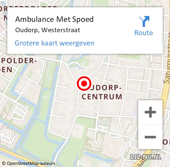 Locatie op kaart van de 112 melding: Ambulance Met Spoed Naar Oudorp, Westerstraat op 13 juni 2014 21:17