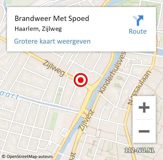 Locatie op kaart van de 112 melding: Brandweer Met Spoed Naar Haarlem, Zijlweg op 20 juni 2021 16:47