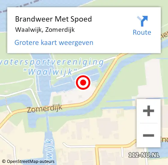 Locatie op kaart van de 112 melding: Brandweer Met Spoed Naar Waalwijk, Zomerdijk op 20 juni 2021 16:49