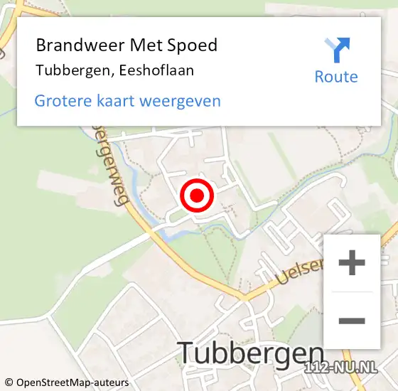 Locatie op kaart van de 112 melding: Brandweer Met Spoed Naar Tubbergen, Eeshoflaan op 20 juni 2021 16:53