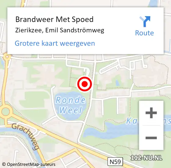 Locatie op kaart van de 112 melding: Brandweer Met Spoed Naar Zierikzee, Emil Sandströmweg op 20 juni 2021 16:53