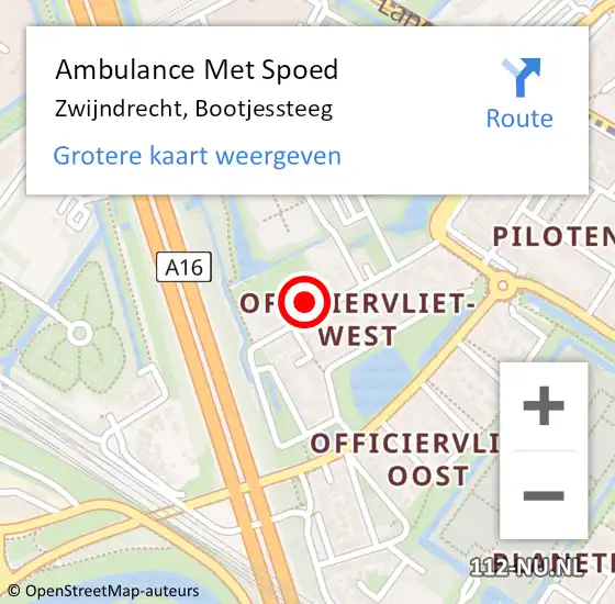 Locatie op kaart van de 112 melding: Ambulance Met Spoed Naar Zwijndrecht, Bootjessteeg op 20 juni 2021 17:01