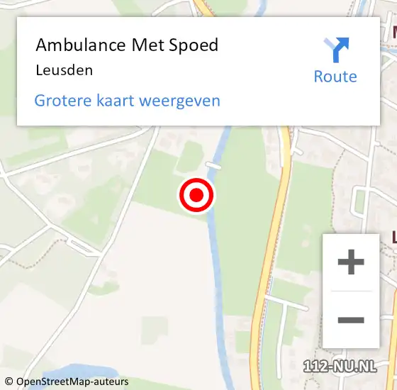 Locatie op kaart van de 112 melding: Ambulance Met Spoed Naar Leusden op 20 juni 2021 17:02
