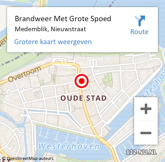 Locatie op kaart van de 112 melding: Brandweer Met Grote Spoed Naar Medemblik, Nieuwstraat op 20 juni 2021 17:20