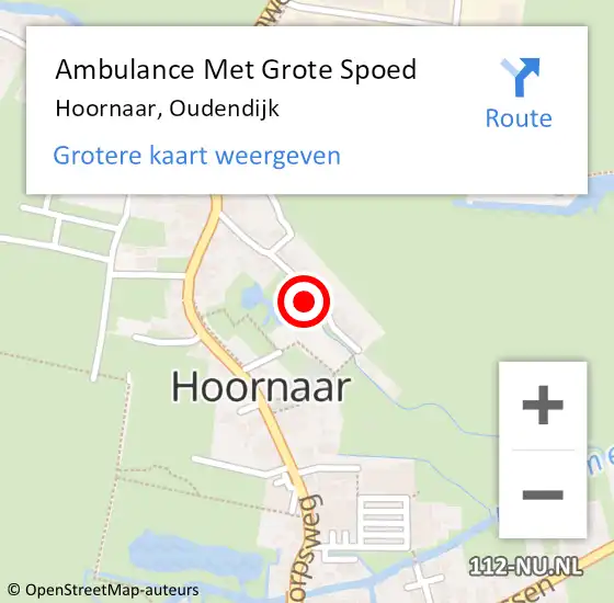 Locatie op kaart van de 112 melding: Ambulance Met Grote Spoed Naar Hoornaar, Oudendijk op 20 juni 2021 17:22