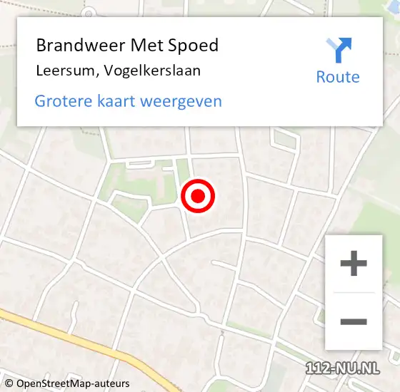 Locatie op kaart van de 112 melding: Brandweer Met Spoed Naar Leersum, Vogelkerslaan op 20 juni 2021 17:23