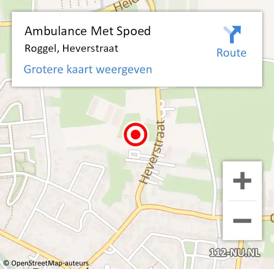 Locatie op kaart van de 112 melding: Ambulance Met Spoed Naar Roggel, Heverstraat op 20 juni 2021 17:46