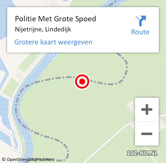 Locatie op kaart van de 112 melding: Politie Met Grote Spoed Naar Nijetrijne, Lindedijk op 20 juni 2021 17:52