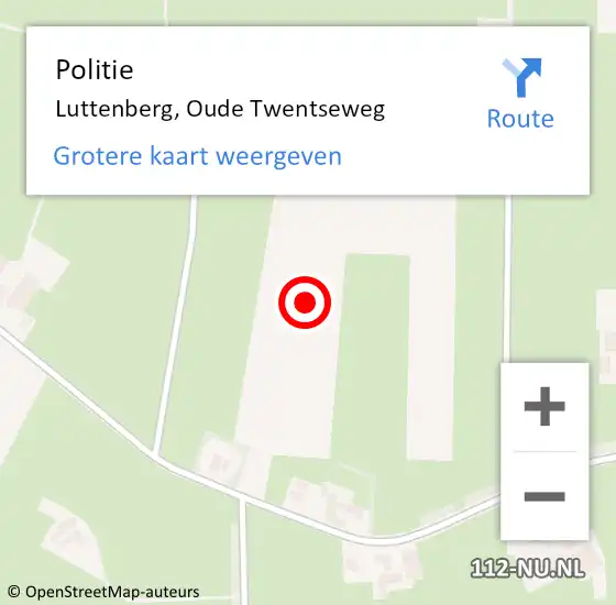 Locatie op kaart van de 112 melding: Politie Luttenberg, Oude Twentseweg op 20 juni 2021 18:07