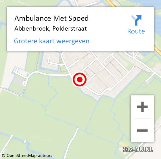 Locatie op kaart van de 112 melding: Ambulance Met Spoed Naar Abbenbroek, Polderstraat op 20 juni 2021 19:18