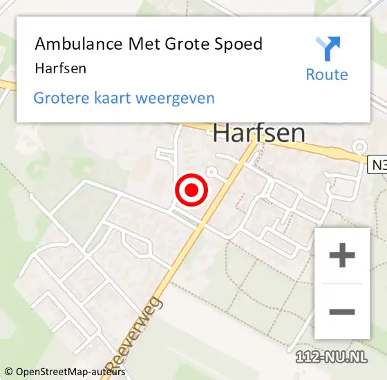 Locatie op kaart van de 112 melding: Ambulance Met Grote Spoed Naar Harfsen op 20 juni 2021 19:37