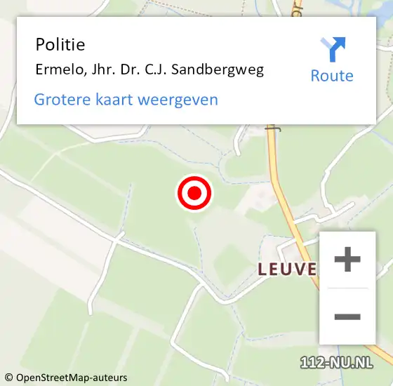 Locatie op kaart van de 112 melding: Politie Ermelo, Jhr. Dr. C.J. Sandbergweg op 20 juni 2021 19:42