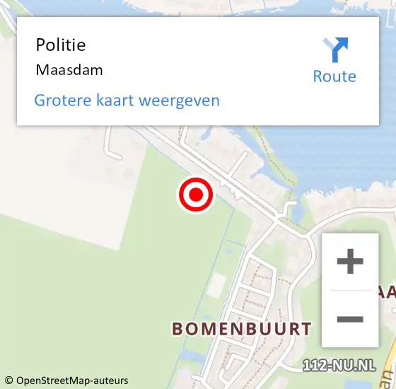 Locatie op kaart van de 112 melding: Politie Maasdam op 20 juni 2021 21:36