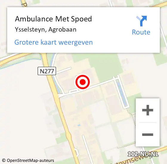 Locatie op kaart van de 112 melding: Ambulance Met Spoed Naar Ysselsteyn, Agrobaan op 13 juni 2014 22:03